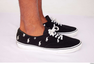 Nabil black lace-up sneakers casual foot 0007.jpg
